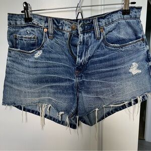 Blank NYC Frayed Hem Blue Jean Shorts